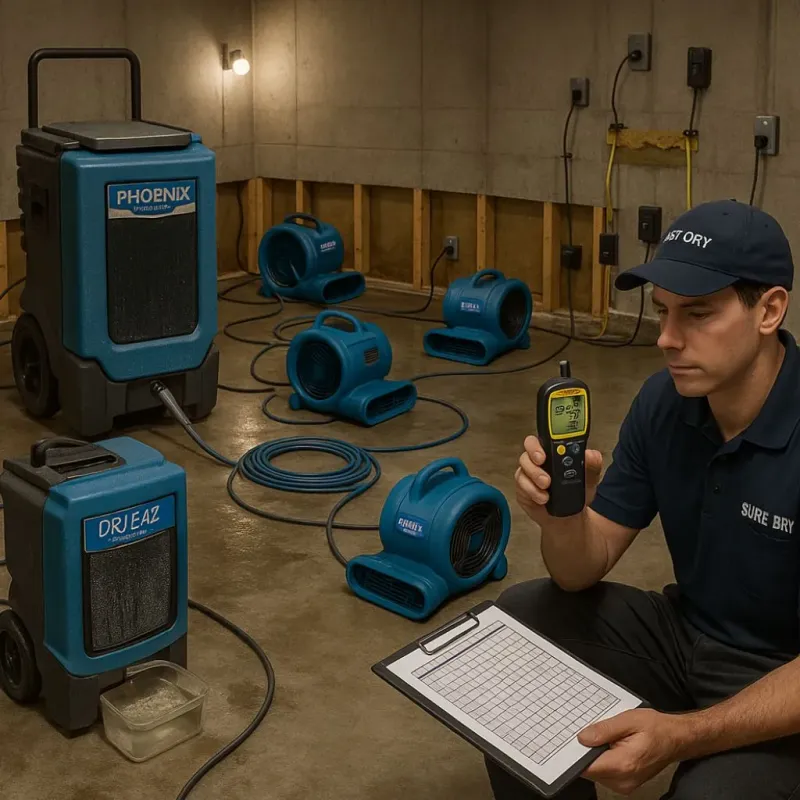 Structural Drying and Dehumidification process in West Brattleboro, VT